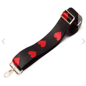 Elie Beaumont Strap Black HEARTs Red Cross Body Handbag Purse Bag Crossbody Love